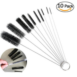 10Pcs/lot Baby Bottle Brush Straw Cleaning Brush Stainless Steel Feeding Bottle Wash Drinking Straw Baby Bottle Brushes Cleaner
