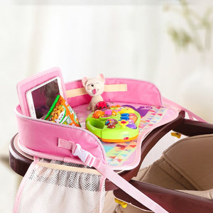 Multifunctional Cartoon Car Safety Seat Tray Waterproof Stroller Holder Kids Toy Food Drink Table Portable Car Baby Seat Table
