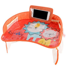 Load image into Gallery viewer, Multifunctional Cartoon Car Safety Seat Tray Waterproof Stroller Holder Kids Toy Food Drink Table Portable Car Baby Seat Table
