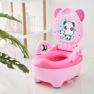 Baby Pot Children Training Potty Toilet Seat Kids Cartoon Panda Toilet Trainer Portable Travel Urinal Comfortable Backrest Pots